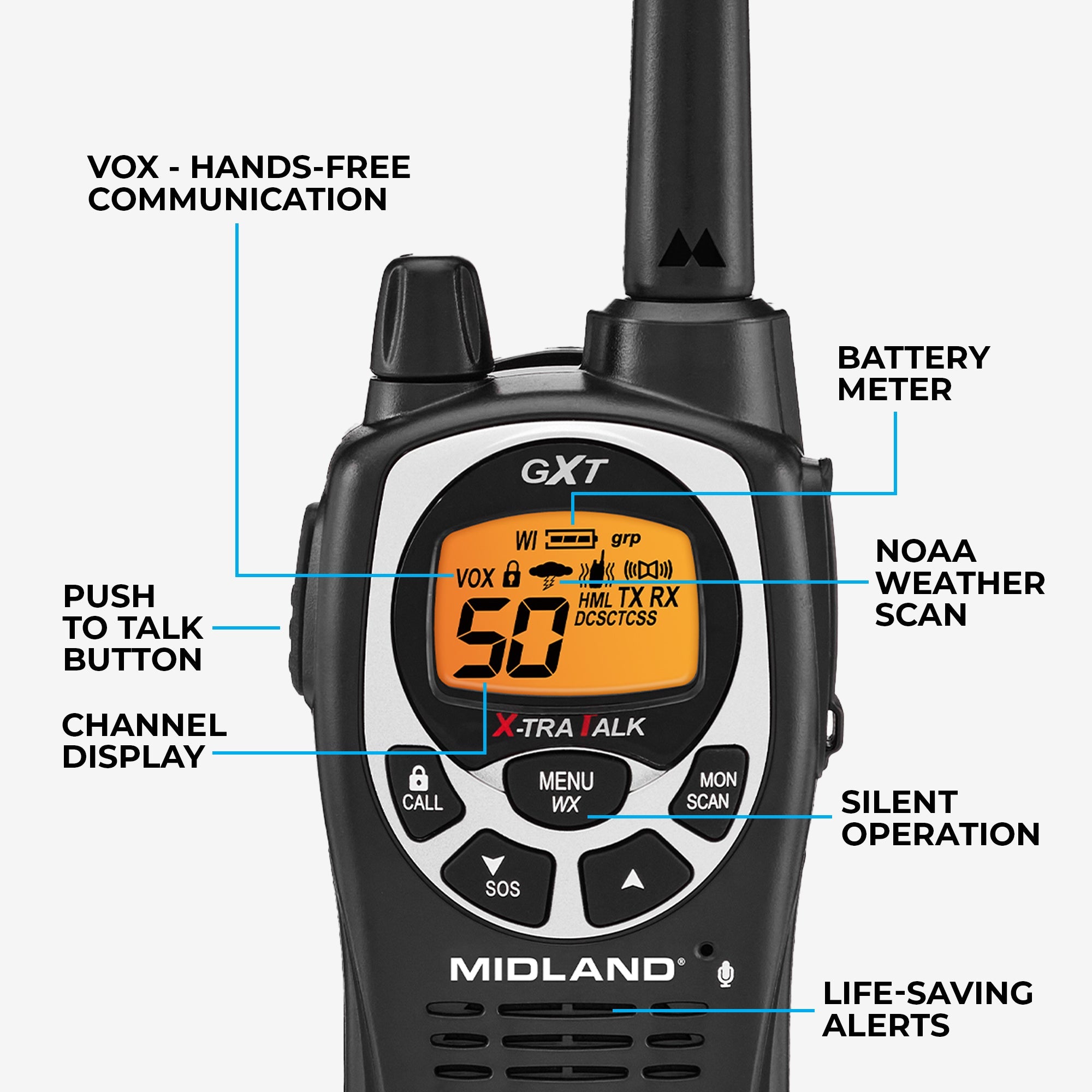 GXT1000 GMRS Walkie Talkie 3 Pack - GXT1000X3VP4